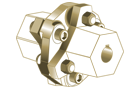 Dreidimensionales Rendering einer drehelastischen Wellenkupplung mit flexiblem Design zur zuverlässigen Drehmomentübertragung.