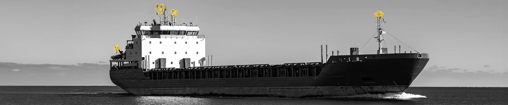 Cargo ship featuring an integrated coupling to control power transmission between engine and propeller