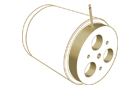 Illustrated view of an immersion coil reactor with visible coil and housing shape.