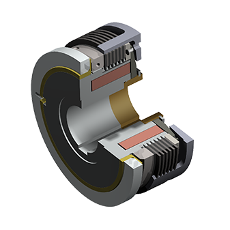 3D cross-sectional view of electromagnetic clutch type 522 with switching function, showing structural details.