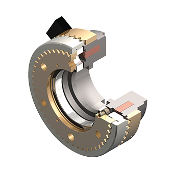 High-quality 3D model of the electromagnetic tooth clutch type 560 clearly illustrating its design and function.